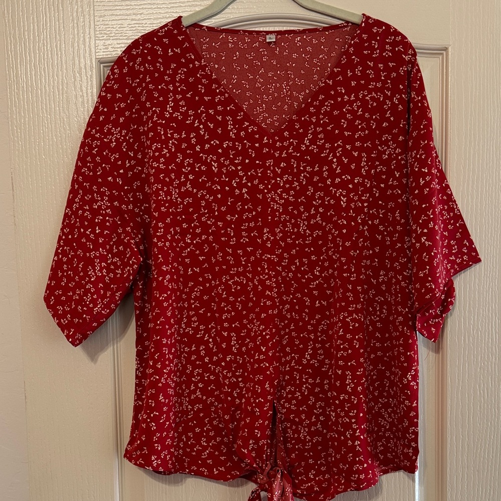 Women's Red Floral Top